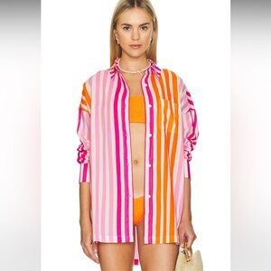Beach Riot Alexa Top in Sunset Stripes size S/M